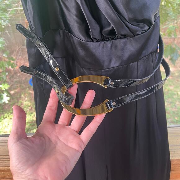 A.B.S. Collection Women's Black Silk One Shoulder Jumpsuit Size 2. NEW - Picture 4 of 11